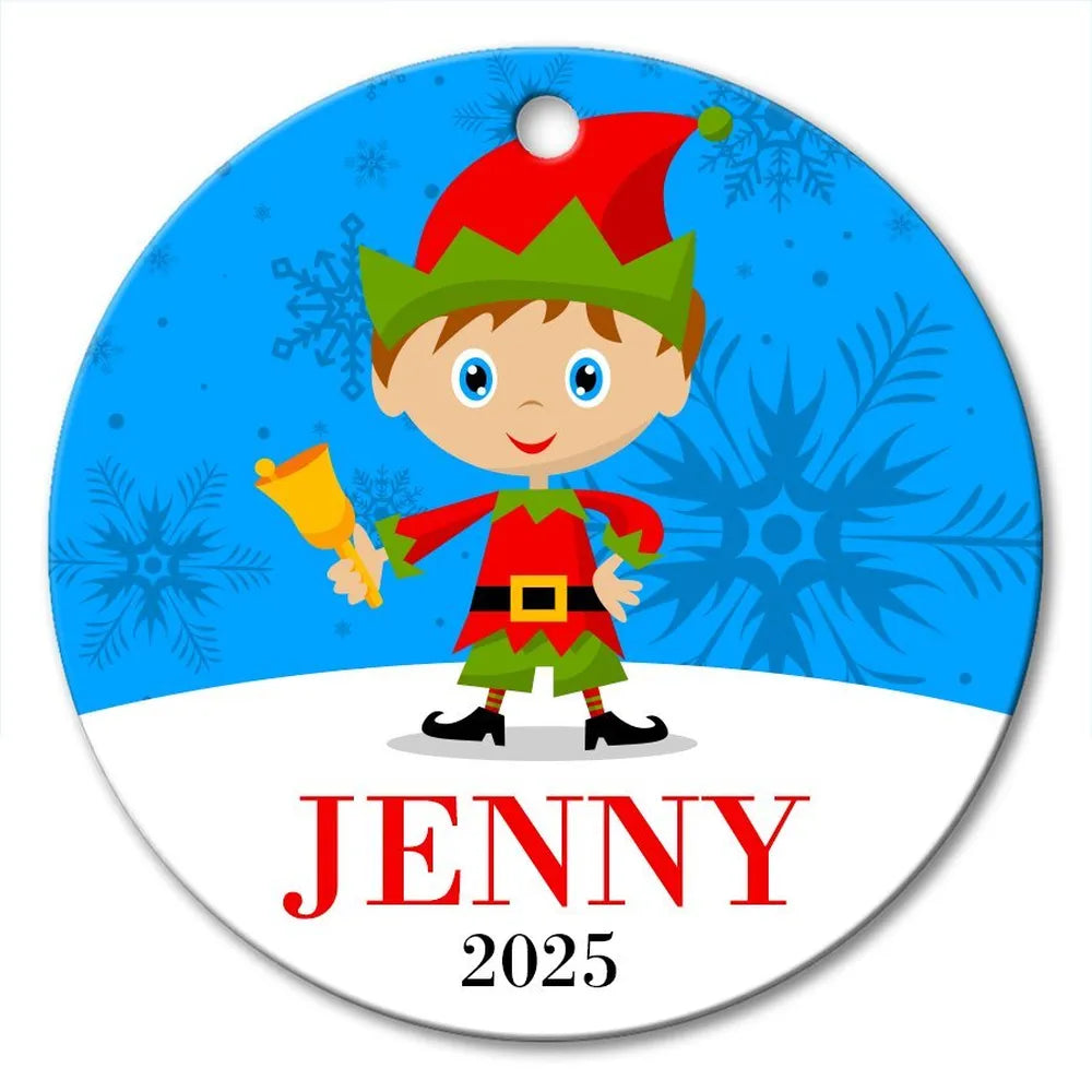 Elf Round Porcelain Ornament – Dinkleboo AU