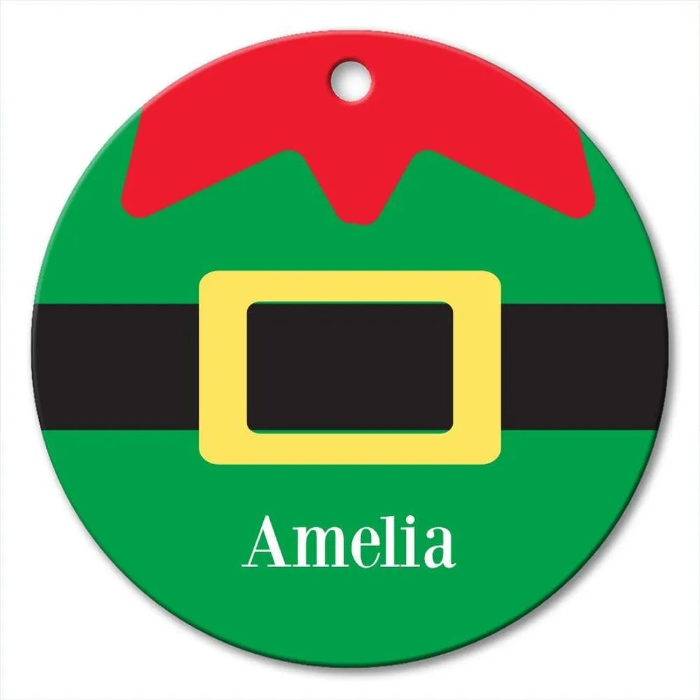 Elf Suit Round Porcelain Ornament – Dinkleboo AU