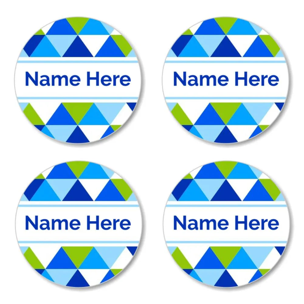 Geometric Round Name Labels – Dinkleboo AU