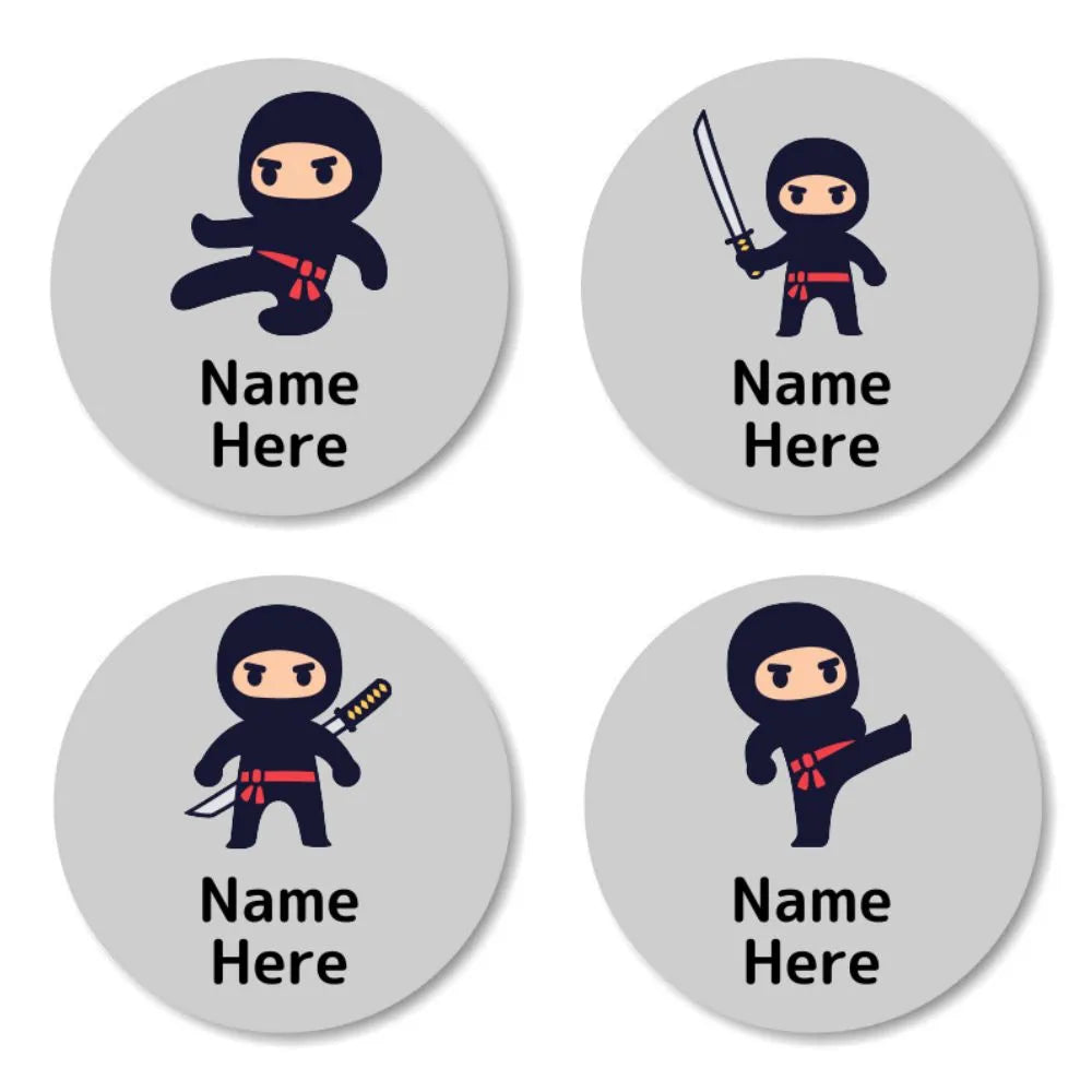 Ninja Round Name Labels – Dinkleboo AU